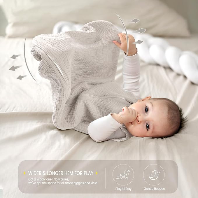 lulumoon Sleep Sack Muslin for Baby: Cotton Wearable Blanket for 9-15 Months - Image 3