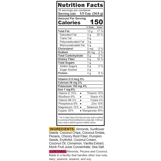 TGB Cinnamon Keto Granola | 1g Net Carb Cereal | Gluten Free Low Carb Nut Snack - Image 6