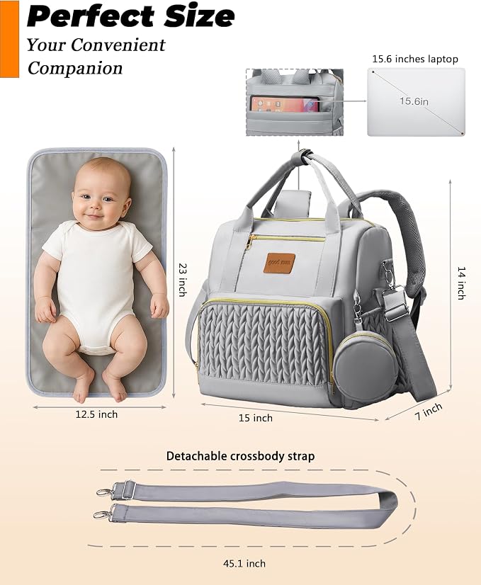 Backpack Diaper Bag, Stylish Waterproof Baby Diaper Bags - Image 5