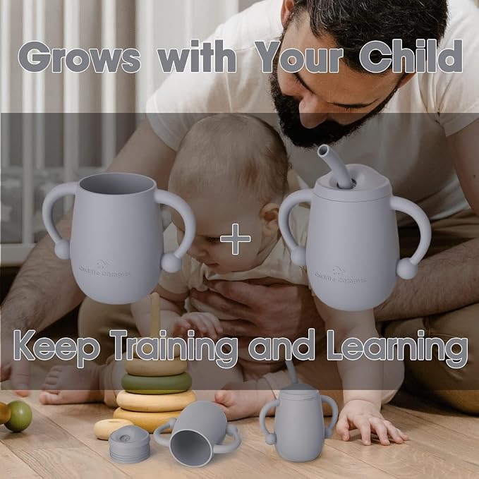 Cuddle Campus 100% Silicone Baby Training Cup, Shatterproof Toddler Sippy Cups - Image 5