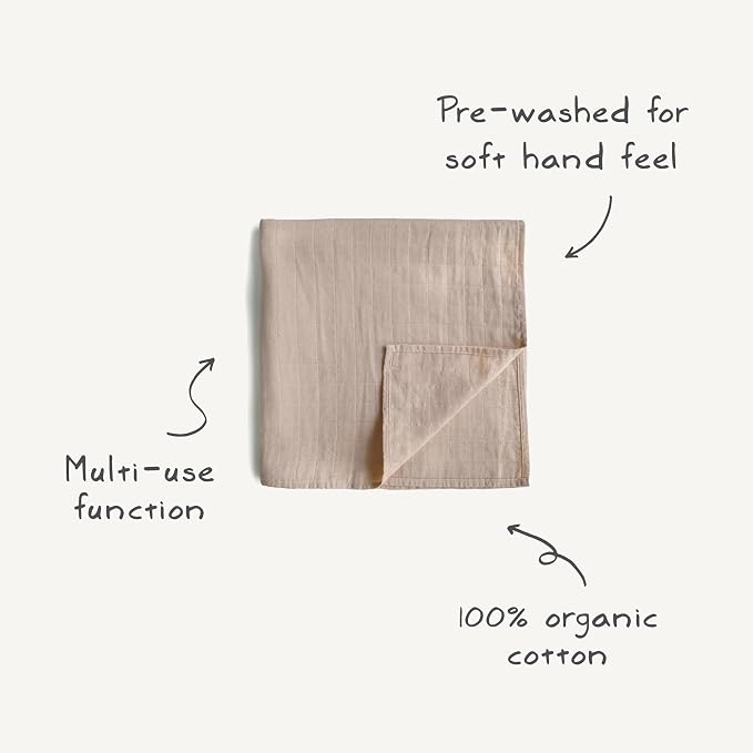 mushie Muslin Baby Swaddle Blanket | 100% Organic Cotton - Image 7