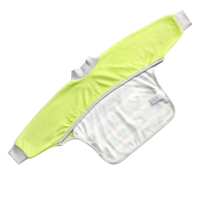 Kiddologic Bibit-all Baby Feeding Bib, Long Sleeves, Ribbed Cuffs, High Collar - Image 2