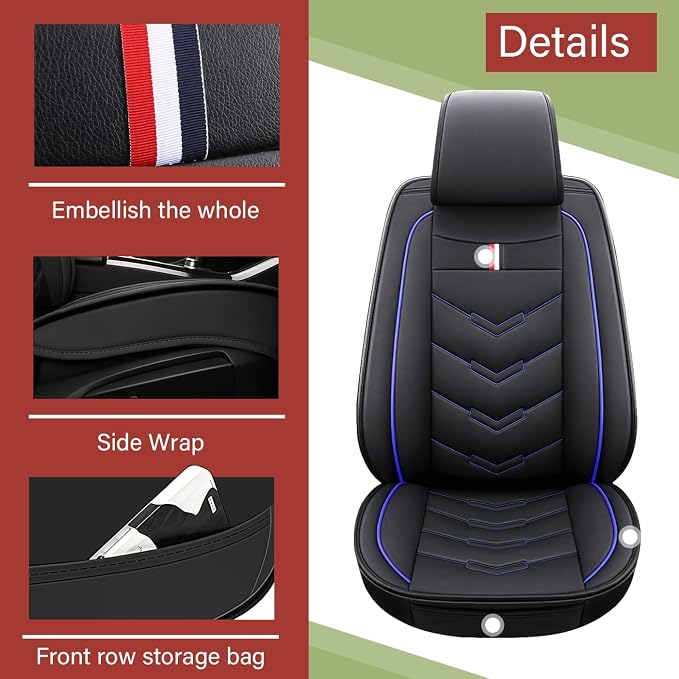 Leather Car Seat Covers Fit for LR Range Rover Evoque 2019-2025, 5 Seater - Image 3