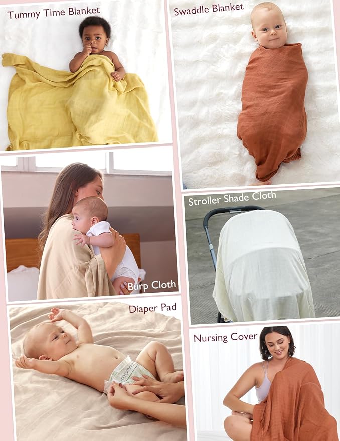 Momcozy Muslin Swaddle Blankets, Ultra Soft Neutral Swaddle Blanket, Breathable - Image 7