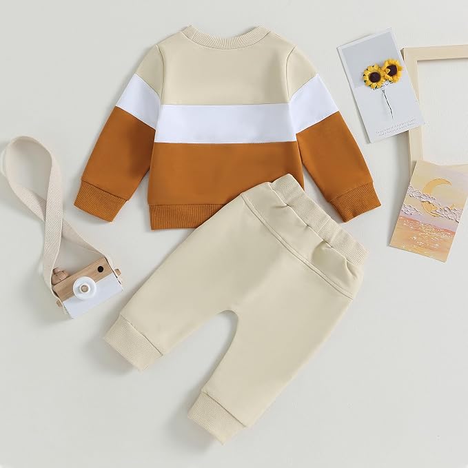 Kupretty Toddler Baby Boy Fall Winter Clothes Color Block Long Sleeve - Image 6