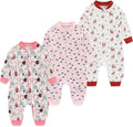 Newborn Baby 2-way Zipper Romper Cotton One-piece Jumsuit 3-pack, 0-24 Months by MAMIMAKA