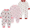 Newborn Baby 2-way Zipper Romper Cotton One-piece Jumsuit 3-pack, 0-24 Months by MAMIMAKA