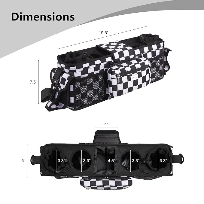 TOPDesign Universal Baby Stroller Organizer, Double Stroller Caddy - Image 3