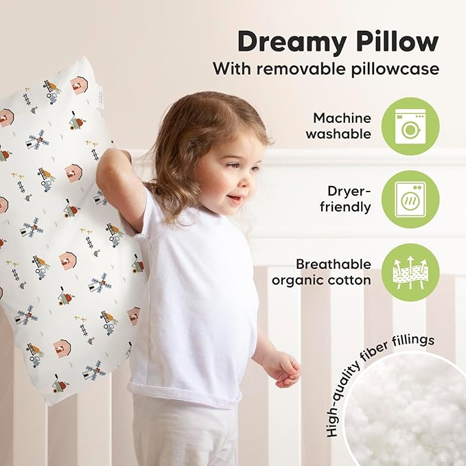 KeaBabies Toddler Pillow with Pillowcase, Jumbo 14X20 - Image 4