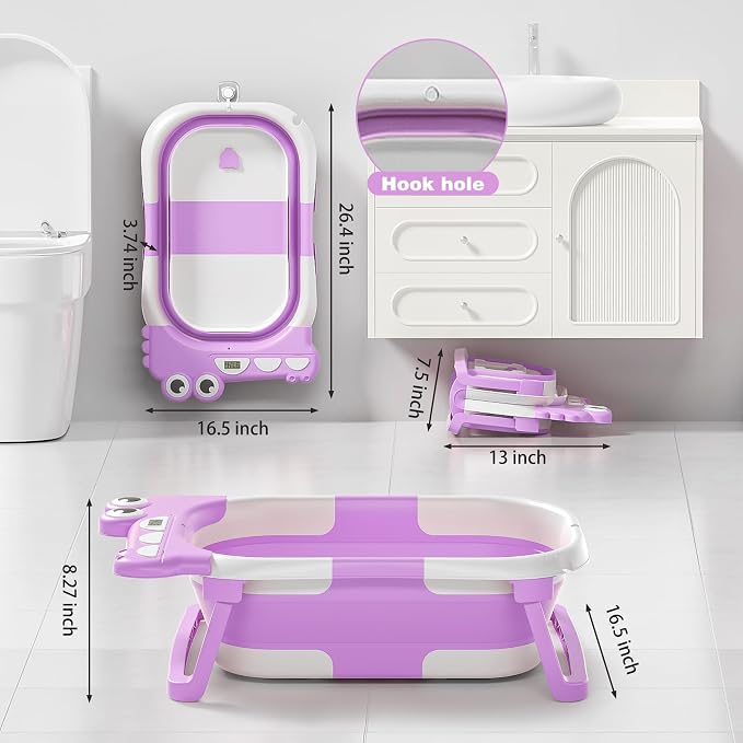 Collapsible Baby Bathtub for Newborn, Foldable Baby Bath Tub - Image 6
