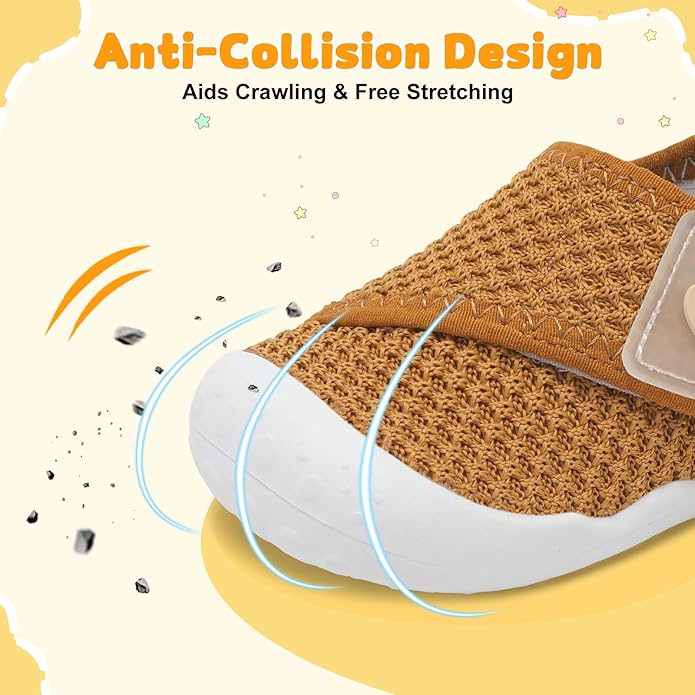 FEETCITY Baby First Walking Shoes Wide Baby Shoes Infant Sneakers Newborn Crib - Image 2