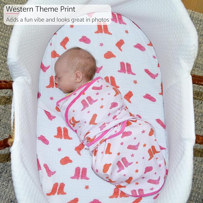 LollyBanks Baby Swaddles 100% Organic Cotton, 0-3 Months Baby Girl Swaddles - Image 3