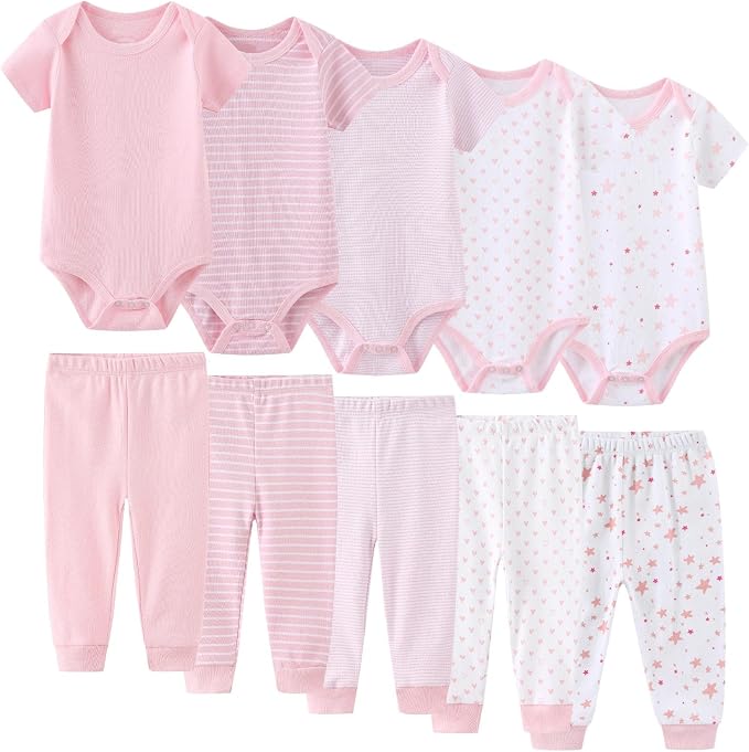 Unisex Baby Boy Girl Pants Sets 10 pack Cotton Casual New born Clothes Comfort by JELYLOVE