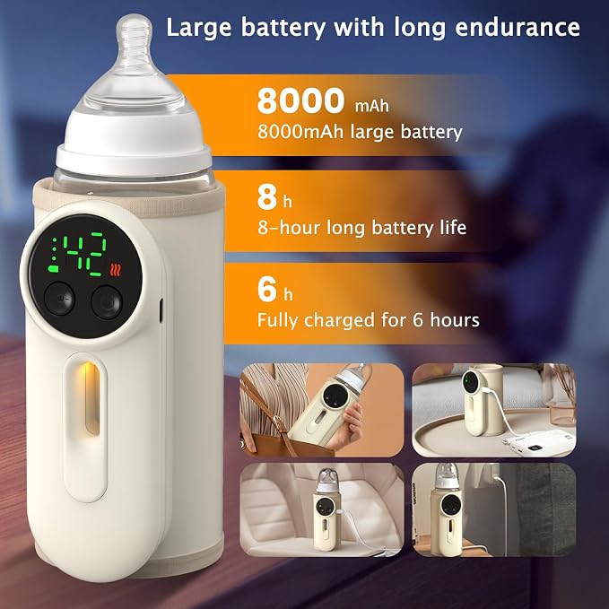 Portable Bottle Warmer for Baby Fast Baby Milk Warmer Multi-Function Milk & - Image 4