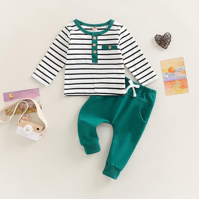Toddler Baby Boy Clothes Solid Color Long Sleeve Crewneck Sweatshirt Top Casual - Image 2