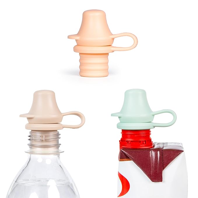 Original Water Bottle Topper for Toddlers – 100% Silicone Sippy Top Spout by KiddiKap