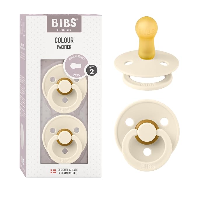 BIBS Pacifiers Colour Collection | Natural Rubber Baby Pacifier | Round Nipple by BIBS