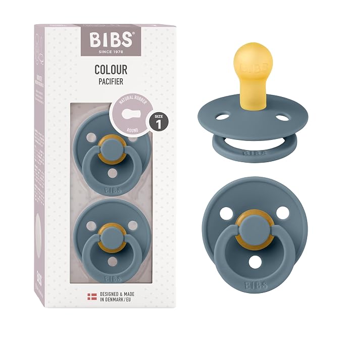 BIBS Pacifiers Colour Collection | Natural Rubber Baby Pacifier | Set of 2 by BIBS