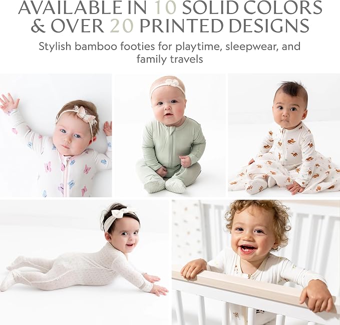 Bamboo Little Soft Baby Footie Pajamas, Baby Clothes, Newborn Sleepers - Image 5