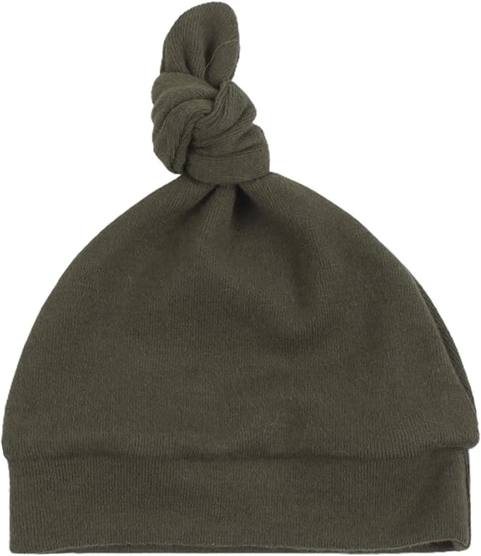 JANGANNSA Newborn Baby Hat Infant Baby Boys Beanie Top Knot Stretchy Hats by JANGANNSA