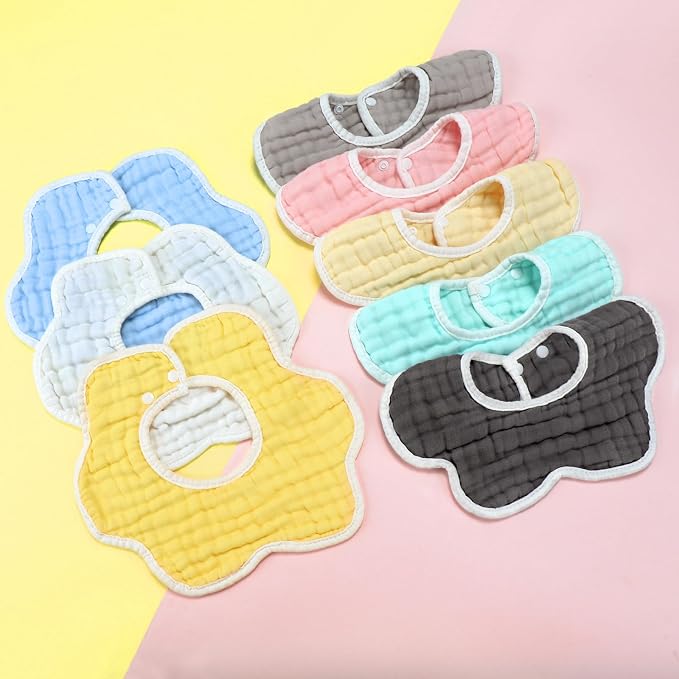 Accmor Muslin Baby Drool Bibs 6 Pack Baby Bandana Drool Bibs Soft Cotton Baby - Image 7