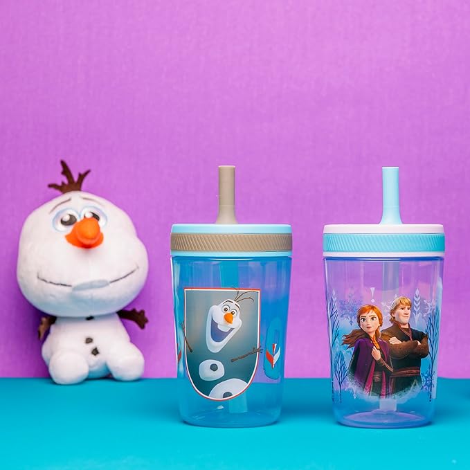 Zak Designs Disney Frozen II Movie Kelso Tumbler Set, Leak-Proof Screw-On Lid - Image 3