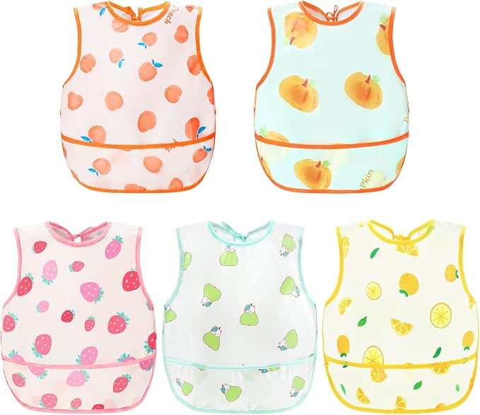 Accmor Baby Bibs, Waterproof Baby Toddler Bibs, Apron Smock Bib by Accmor