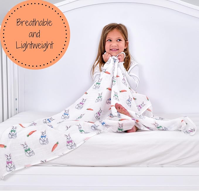 LollyBanks Swaddle Blanket, 100% Cotton Muslin Swaddle Blankets, Neutral - Image 5