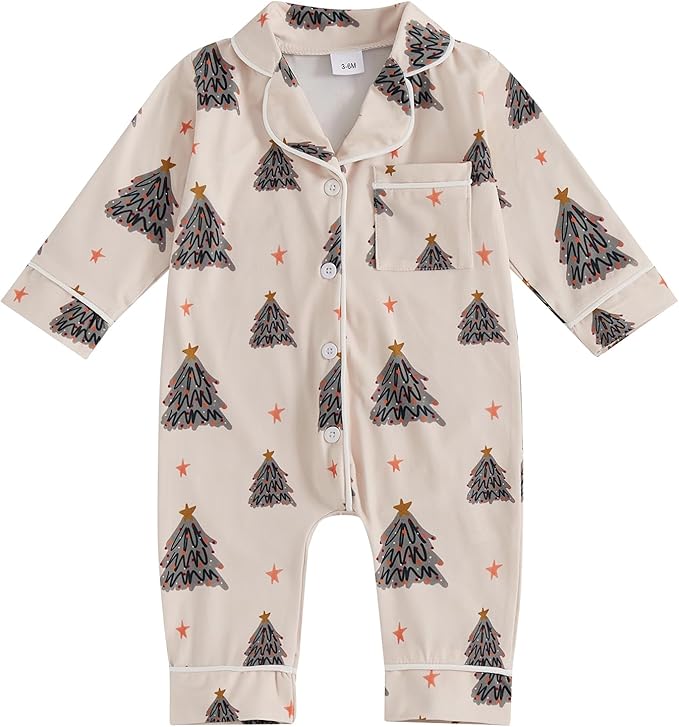 Balaflyie Baby Girl Button Down Pajamas Romper One-Piece Jumpsuit Long Sleeve by Balaflyie