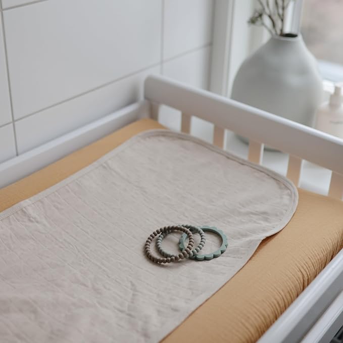 mushie Waterproof Changing Pad Liners | 100% Organic Cotton | Set of 3 - Image 5