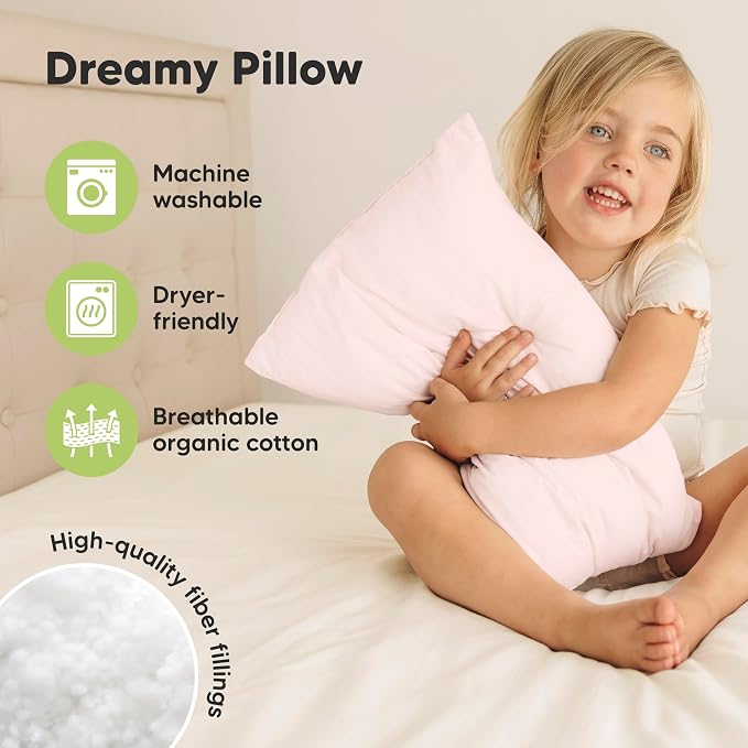 KeaBabies 2-Pack Toddler Pillow 14x20 - Image 4