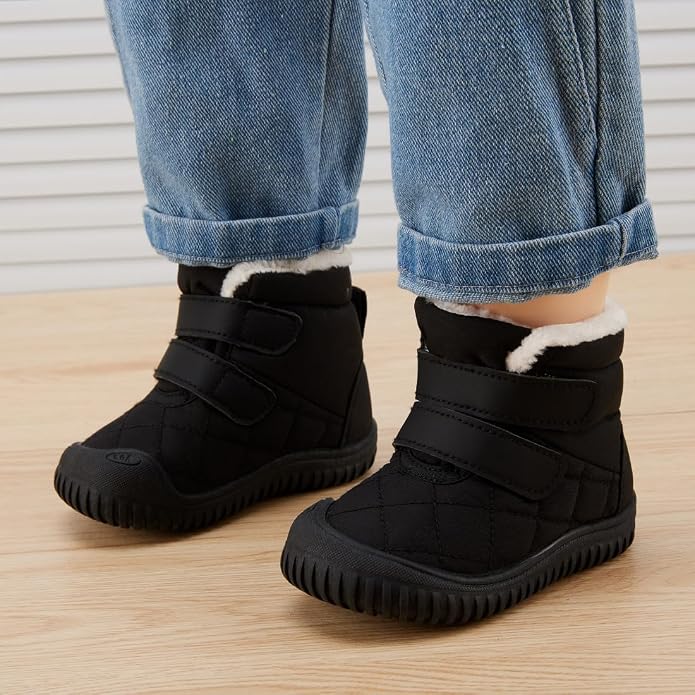 BMCiTYBM Toddler Baby Snow Boots Winter Shoes Boys Girls Cold Weather Baby Faux - Image 2