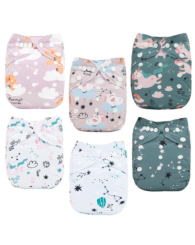 ALVABABY Baby Cloth Diaper 6 Pack by ALVABABY