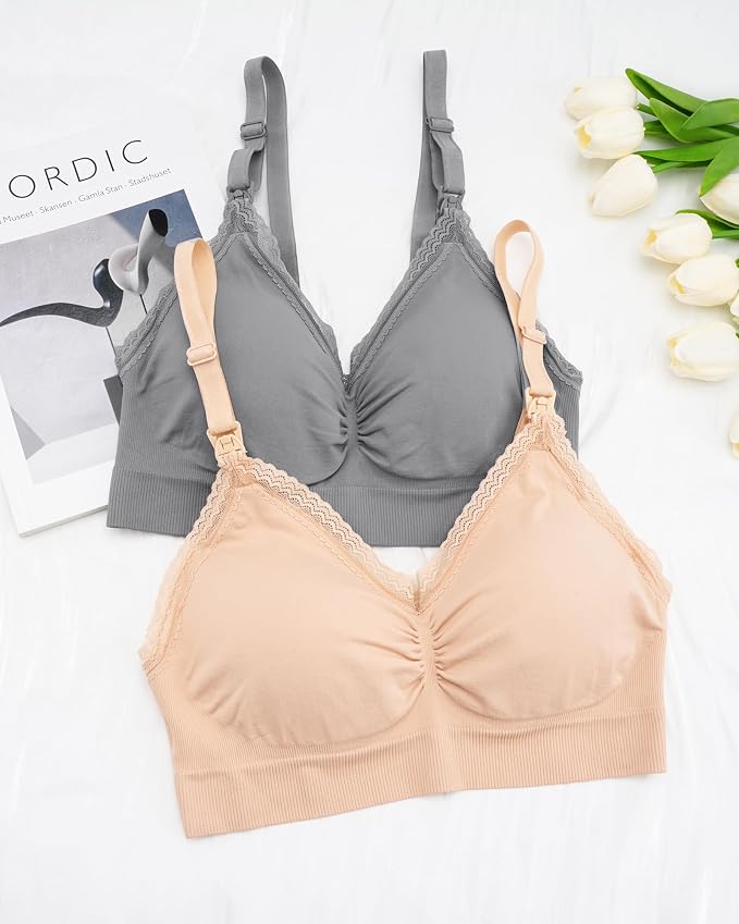 Stelle Lace Nursing Bras for Breastfeeding Seamless Pregnancy Maternity - Image 7
