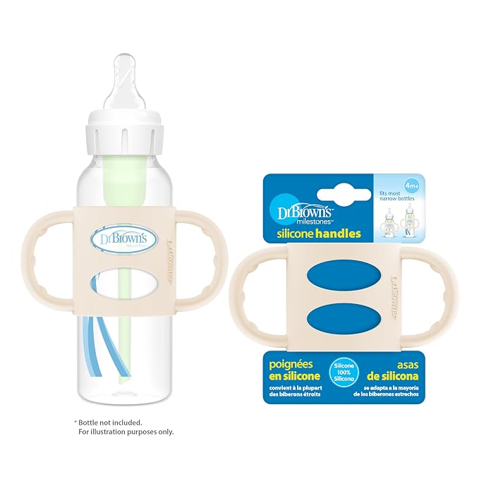 Dr. Brown's Narrow Baby Bottle Handles, 100% Silicone, Easy Grip Removable - Image 8