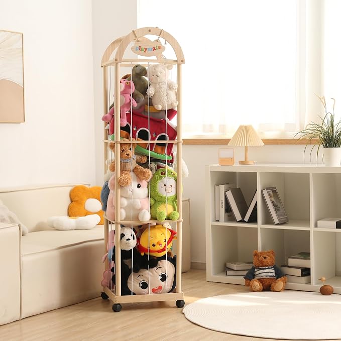 Large Stuffed Animal Storage Organizer, Playrooms & Bedrooms by QuewollWooden