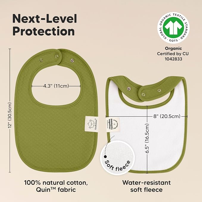 KeaBabies 8-Pack Organic Baby Bibs - Image 3