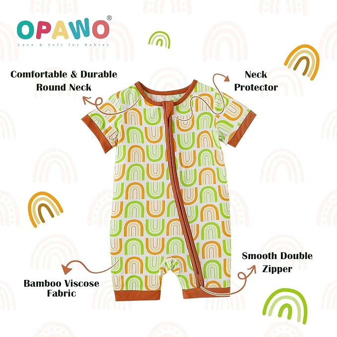 OPAWO Bamboo Baby Pajamas 3 Pack, Double Zipper Bamboo Sleepers - Image 3