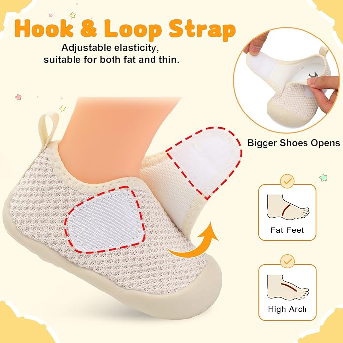 FEETCITY Baby First Walking Shoes Wide Baby Shoes Infant Sneakers Newborn Crib - Image 4