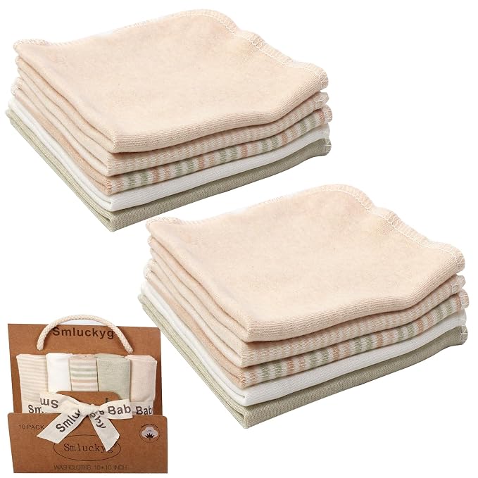 Organic Cotton Baby Washcloths by Smluckyg