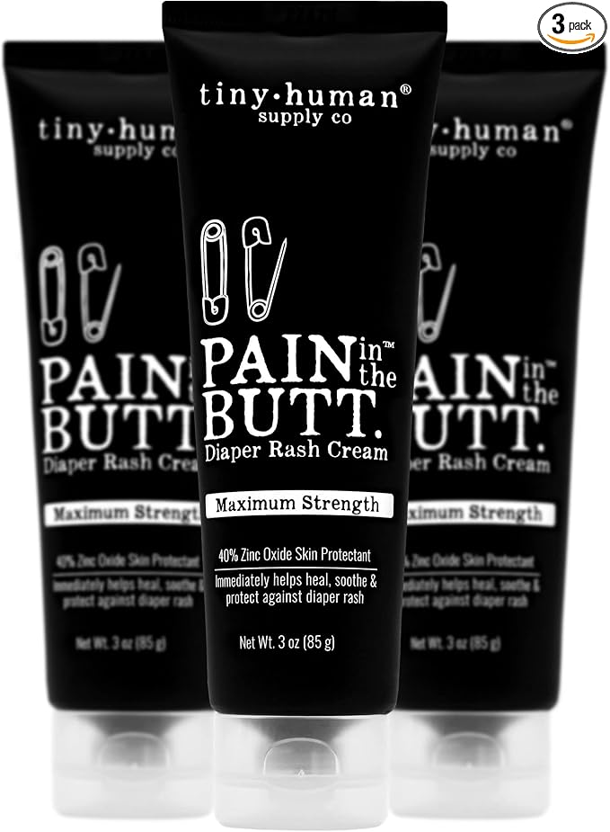 Pain in The Butt MAX Diaper Rash Cream, 40% Zinc Oxide, Natural Ingredients by TinyHumanSupplyCo