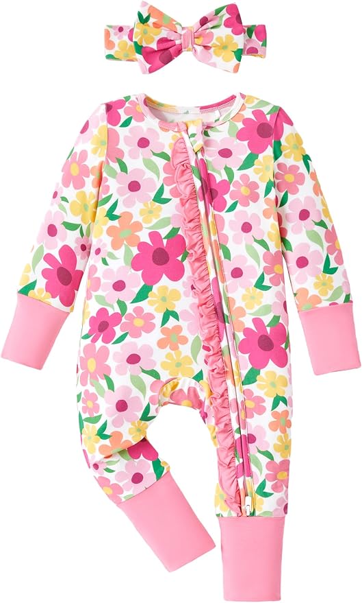 PATPAT Baby Girl Boy Clothes Newborn Infant Footie – Soft Viscose from Bamboo– by PATPAT