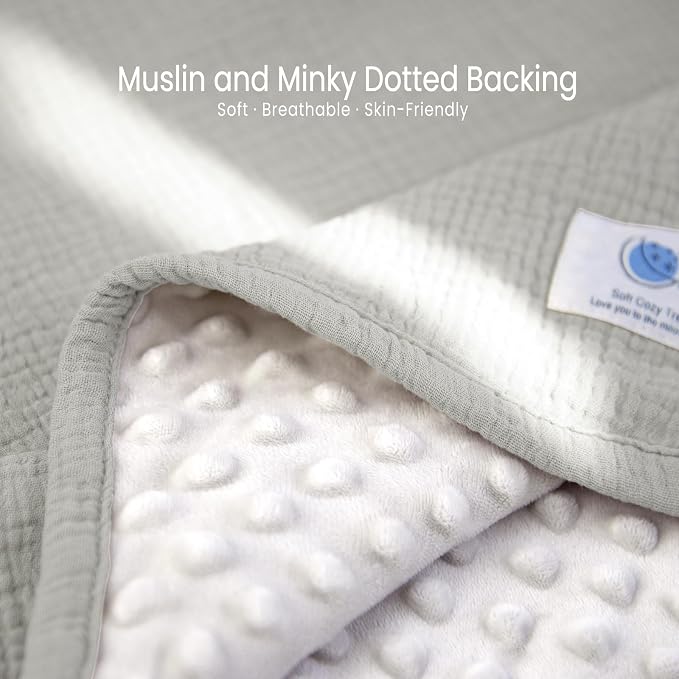 lulumoon Baby Blanket for Newborn Receiving: Minky Dot & Muslin Lightweight - Image 5