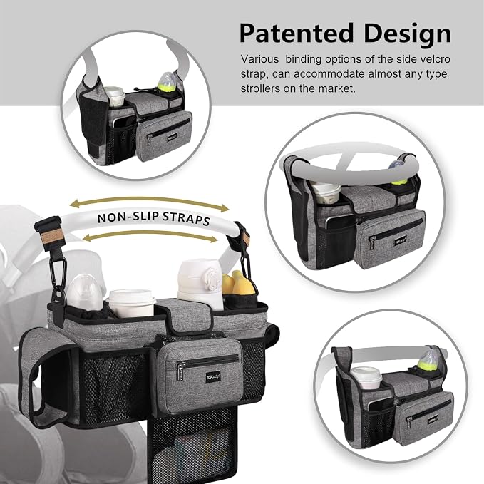 TOPDesign Universal Baby Stroller Organizer, Double Stroller Caddy - Image 6