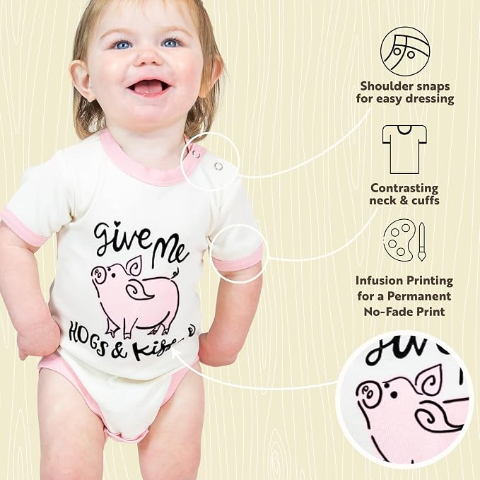 Lazy One Cute Unisex Baby Bodysuit, Cute Animal Designs, 6-18 Months - Image 5