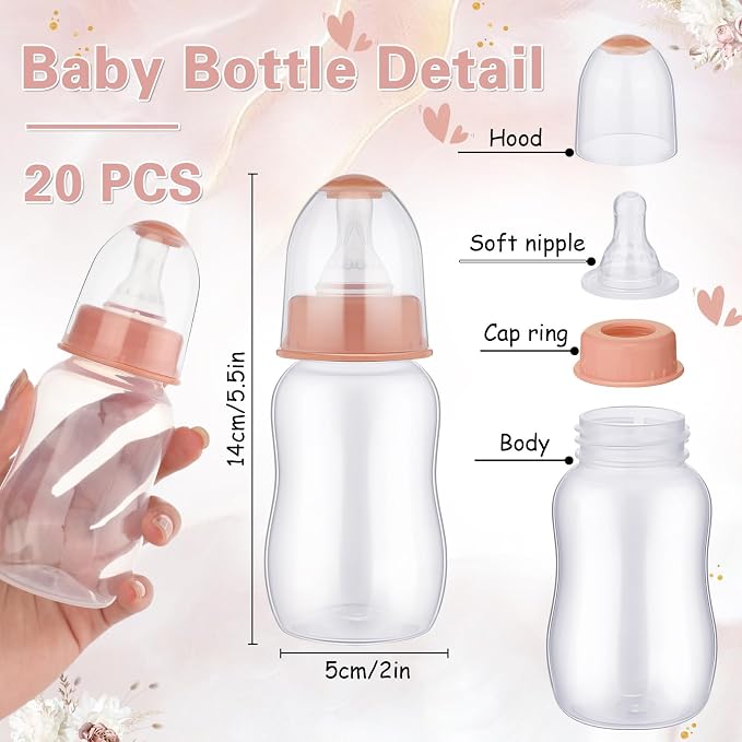 TrelaCo Bottle Chug Baby Shower Game 20 Pcs Baby Bottles Shower Favor - Image 3