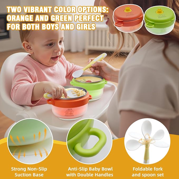 Baby Bowl with Suction, Premium Food Grade 304 Stainless Steel, Thermo-Color - Image 3