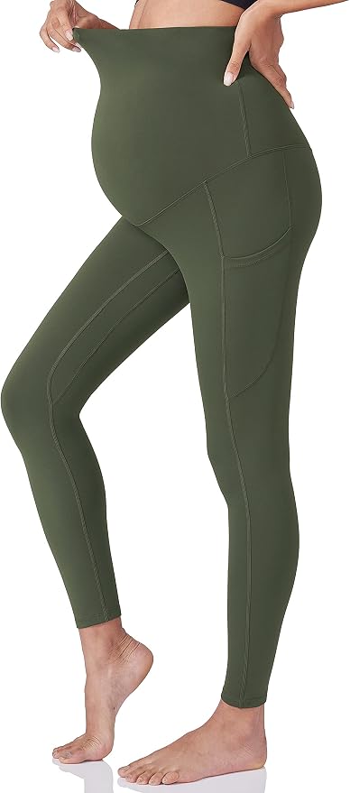 POSHDIVAH 3 Pack Women's Maternity Workout Leggings Over The Belly Pregnancy - Image 2