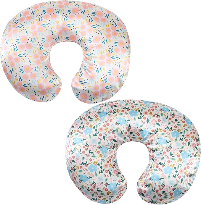 Satin Nursing Pillow Cover Set 2 Pack Ultra Soft Silk Compatible by Unknown