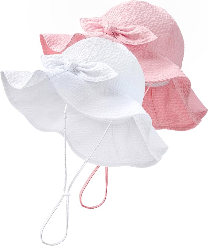 HONGTEYA Baby Sun Hat Toddler Girl Beach Hat Adjustable Outdoor Summer Hat UPF by HONGTEYA